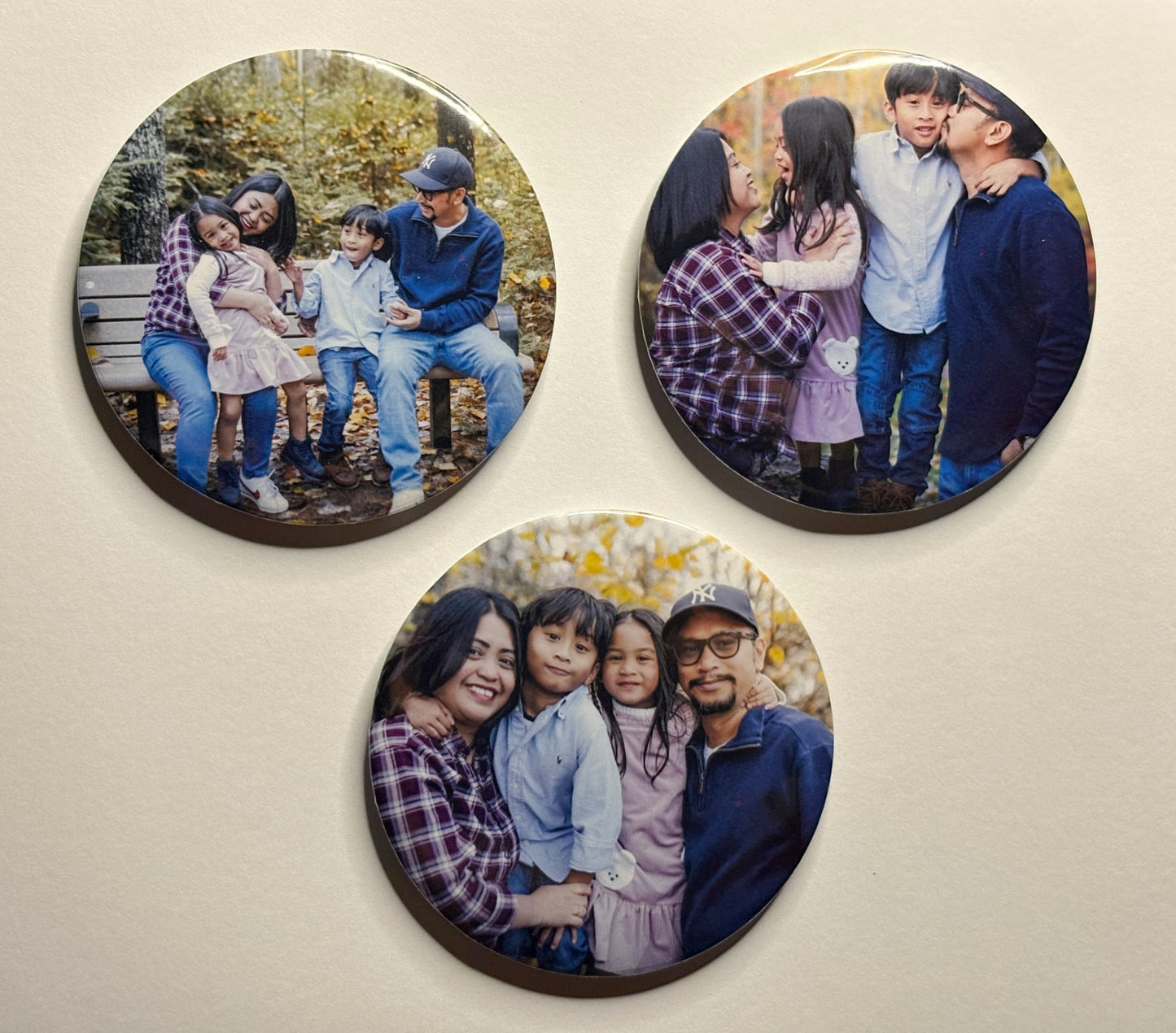75mm Round Photo Magnet (Set of 3)